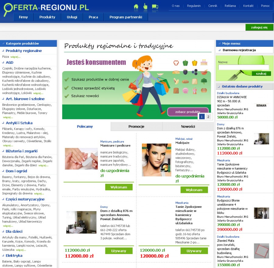 Oferta Regionu - portal ogłoszeniowy
