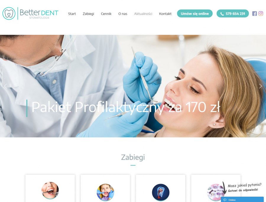 Betterdent - gabinet stomatologiczny strona Wordpress