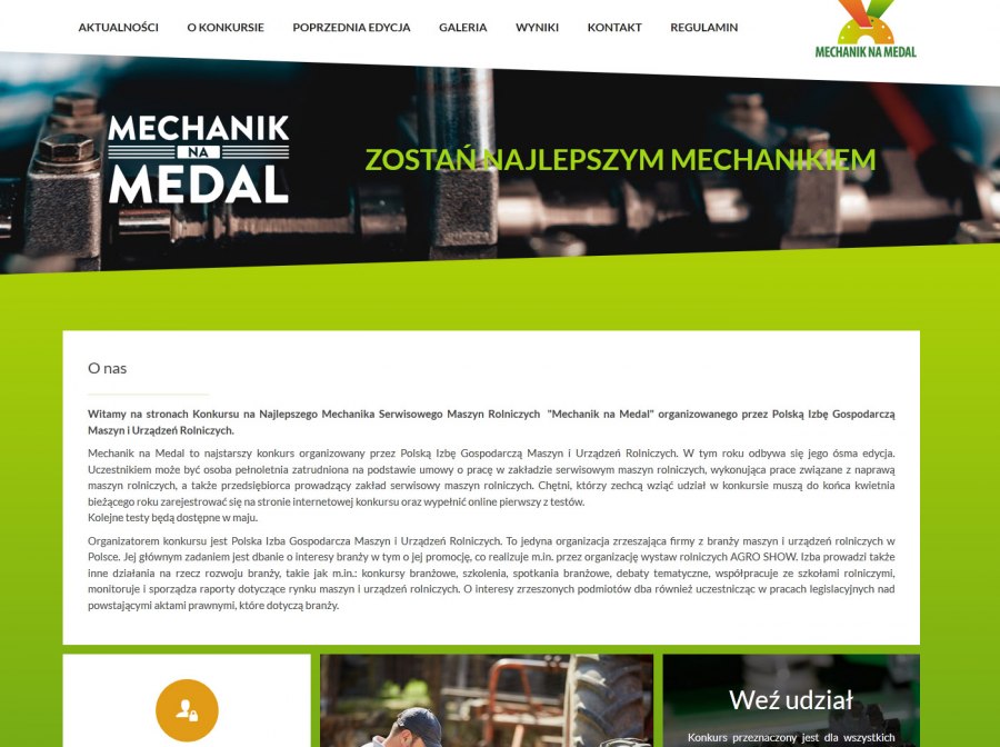 Mechanik na medal - strona konkursowa
